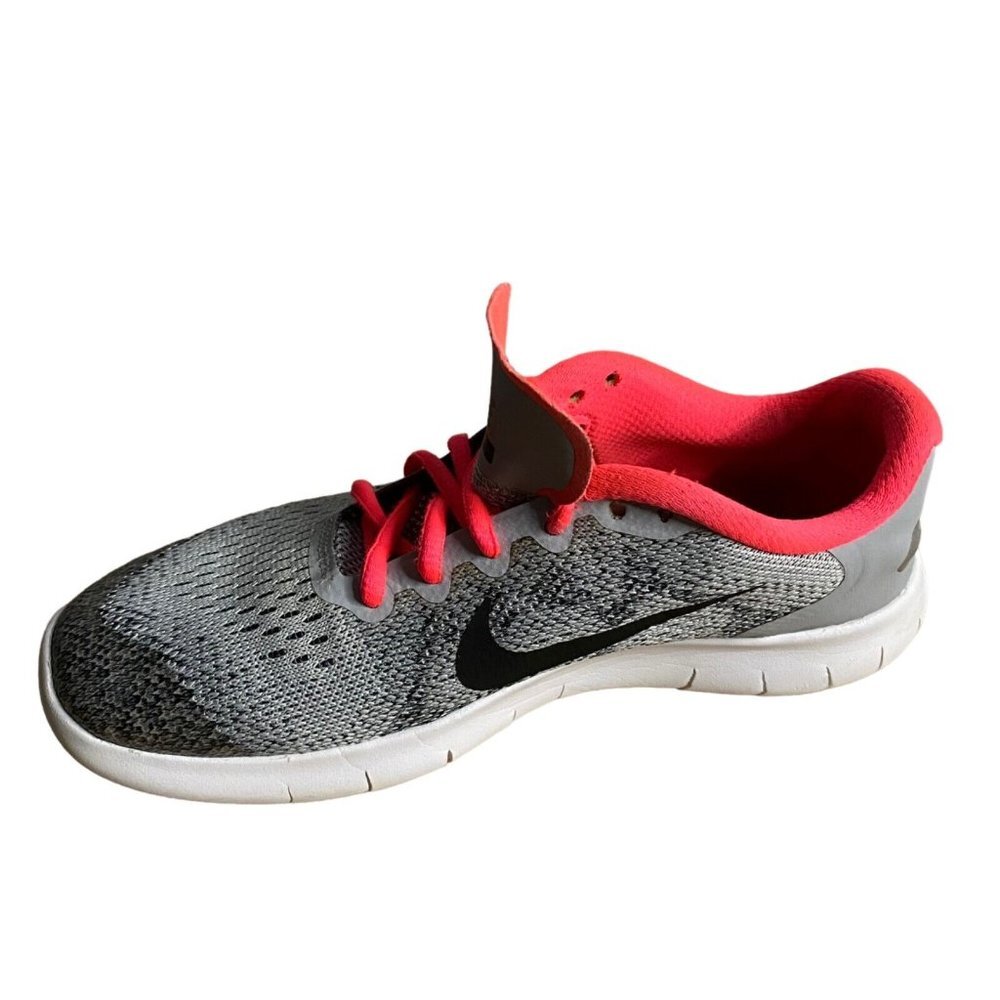 Nike Free Run 2017 Youth Girls' Wolf Grey Pink Running Shoes - Picture 3 of 8